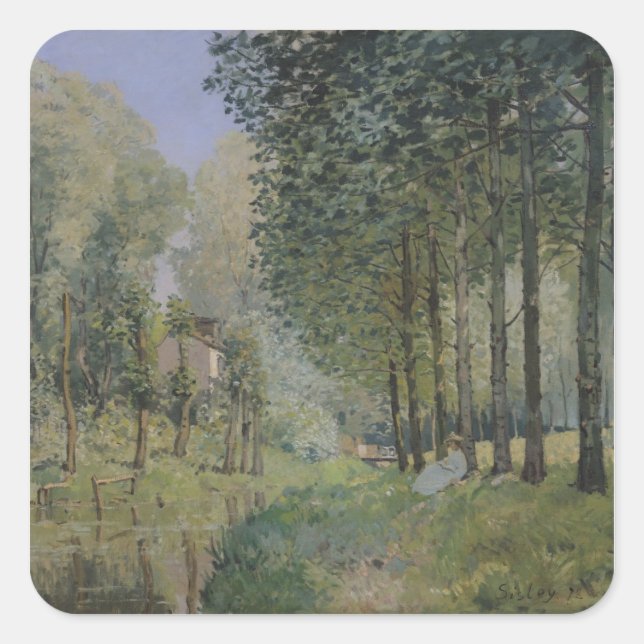 Adesivo Quadrado Alfred Sisley | O Resto do Fluxo (Frente)