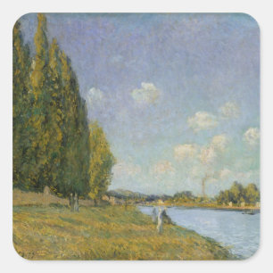 Adesivo Quadrado Alfred Sisley   o Seine em Billancourt