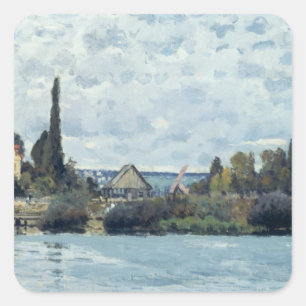 Adesivo Quadrado Alfred Sisley   o Seine em Bougival