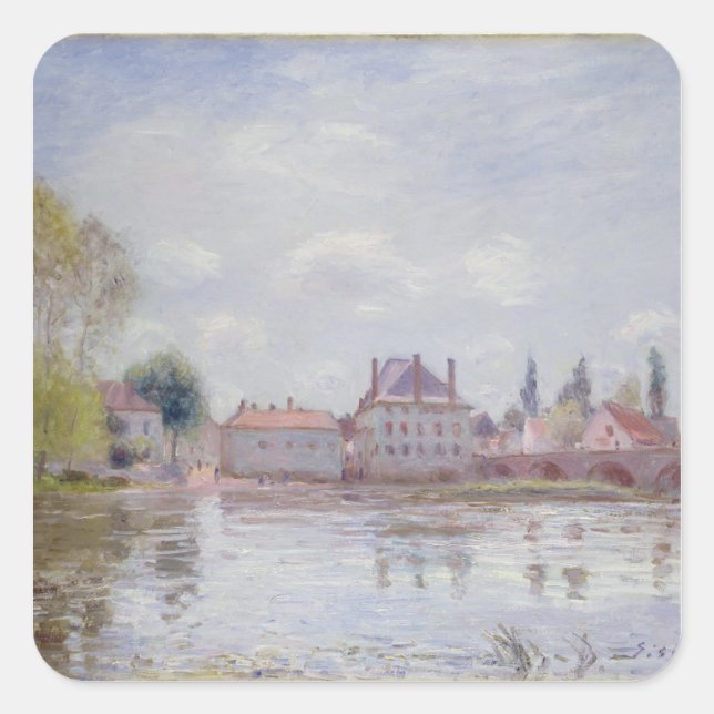 Adesivo Quadrado Alfred Sisley | Ponte Moret-sur-Loing (Frente)