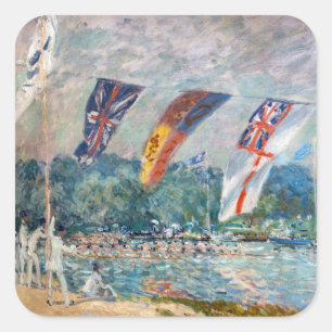 Adesivo Quadrado Alfred Sisley - Regata em Molesey