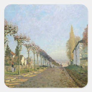 Adesivo Quadrado Alfred Sisley   Rua de la Máquina, Louveciennes