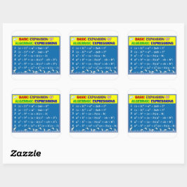 Adesivo Quadrado Algebra Math Sticker - Oceano Azul