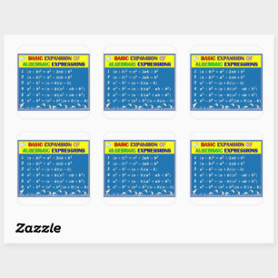 Adesivo Quadrado Algebra Math Sticker - Oceano Azul