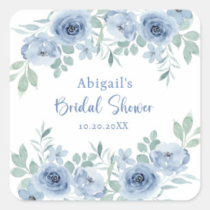 ADESIVO QUADRADO ALGO AZUL ANTES DE FAZER CHUVA DE NOIVA FLORAL