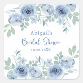 ADESIVO QUADRADO ALGO AZUL ANTES DE FAZER CHUVEIRO DE NOIVA FLORAL