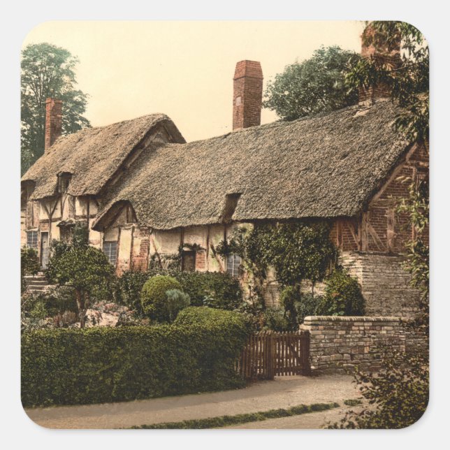 Adesivo Quadrado Algodão de Ann Hathaway, Stratford-on-Avon, Inglat (Frente)