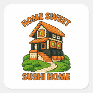 Adesivo Quadrado Algodão De Foodie De Sushi House Whimsic