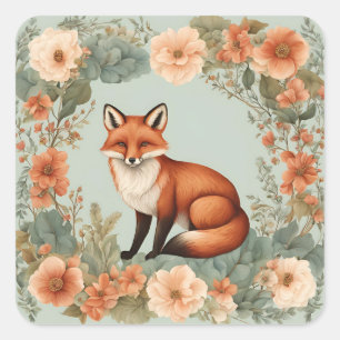 Adesivo Quadrado Algodão-Fox