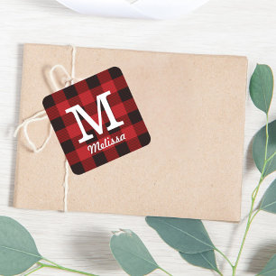 Adesivo Quadrado Algodão primitivo Lumberjack Xadrez de búfalo verm