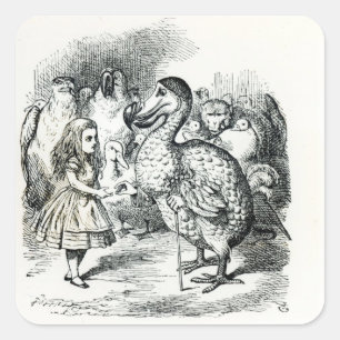 Adesivo Quadrado Alice encontra o Dodo