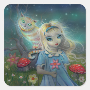 Adesivo Quadrado Alice no Pau das Maravilhas