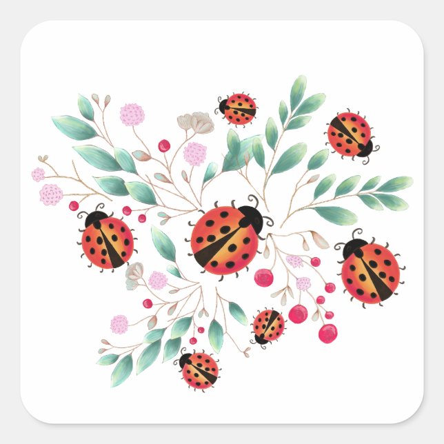 Adesivo Quadrado Alichante/rótulo das aves e bagas (Frente)