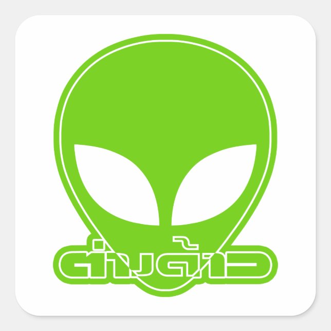 Adesivo Quadrado Alienígena [Estrangeiro] Tang Dao ŞLanguage Script (Frente)