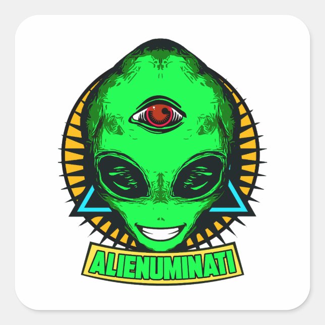 ADESIVO QUADRADO ALIENUMINATI (Frente)