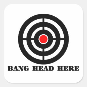 Adesivo Quadrado Alivio De Estresse Ergonômico: Bang Head Aqui