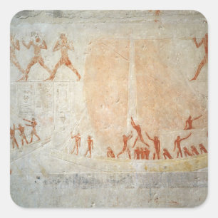 Adesivo Quadrado Alivio do Mastaba de Akhethotep, que representa o