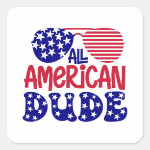 Adesivo Quadrado All American Dude
