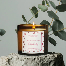 Adesivo Quadrado All My Love Valentine – Romantic Pink Candle Label