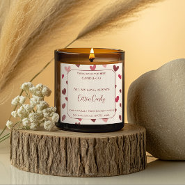 Adesivo Quadrado All My Love Valentine – Romantic Pink Candle Label