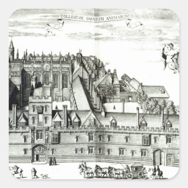 Adesivo Quadrado All Souls College, Universidade de Oxford, 1675 (Frente)