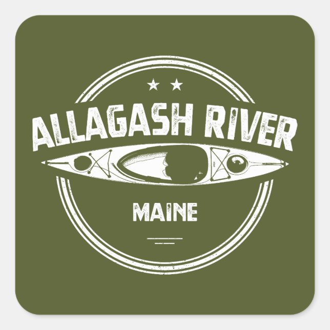 Adesivo Quadrado Allagash River Maine Kayak (Frente)