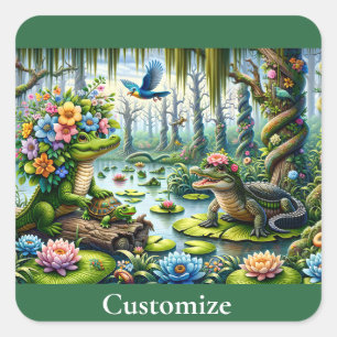Adesivo Quadrado Alligator Fantasy Swamp Thunder_Cove