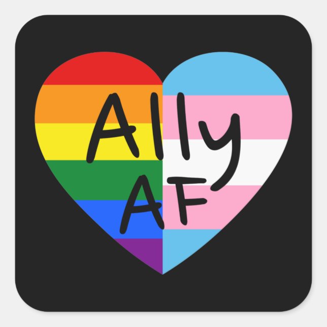 Adesivo Quadrado Ally AF III - Orgulho da Fila Trans Gay de Sinaliz (Frente)