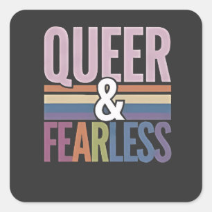 Adesivo Quadrado Ally do Mês do Orgulho LGBT Sem Preto e Queer