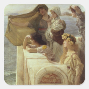 Adesivo Quadrado Alma-Tadema no Berço do Afrodite, 1908