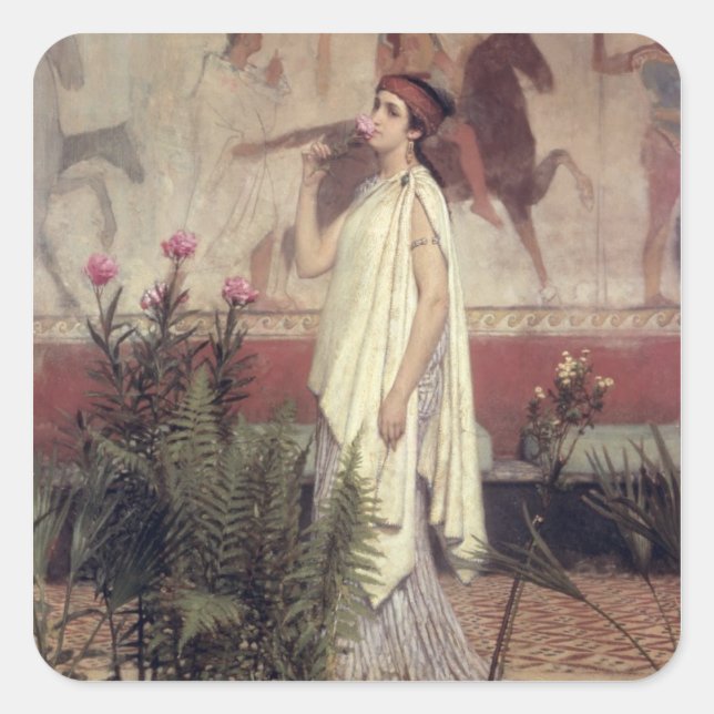 Adesivo Quadrado Alma-Tadema | uma mulher grega, 1869 (Frente)