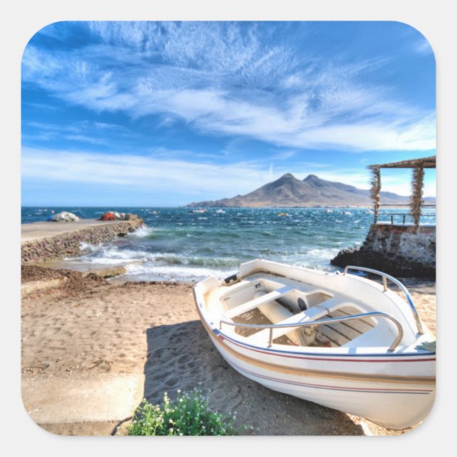 Adesivo Quadrado Almería, La Isleta Del Moro | março Mediterráneo (Frente)