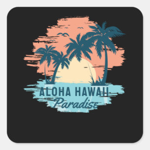 Adesivo Quadrado Aloha Havaí