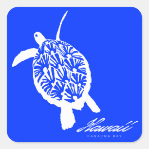 Adesivo Quadrado Aloha tartaruga de Havaí Honu