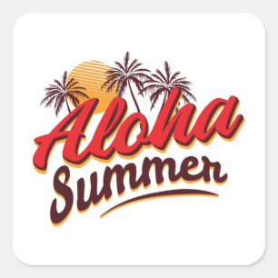 Adesivo Quadrado Aloha Verão