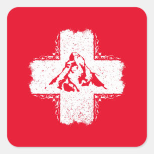 Adesivo Quadrado Alpes Suíços Matterhorn - Suíça