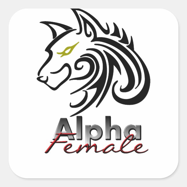 Adesivo Quadrado Alpha Female Stickers (Frente)