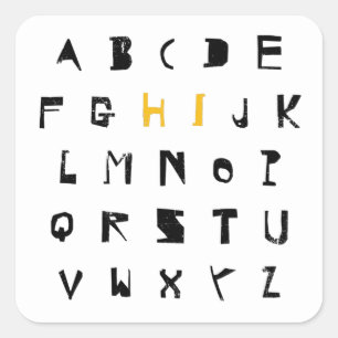 Adesivo Quadrado Alphabet Hi Back to School Introduction