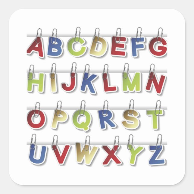 Adesivo Quadrado Alphabet Letters (4) Classic Round Sticker (Frente)