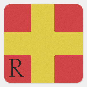 Adesivo Quadrado Alphabet Sticker R