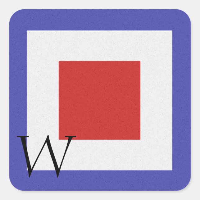 Adesivo Quadrado Alphabet Sticker W (Frente)