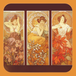 Adesivo Quadrado Alphonse Mucha