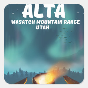 Adesivo Quadrado Alta Cordilheira Montanhosa de Wasatch Utah