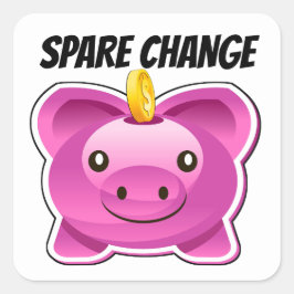 Adesivo Quadrado Alteração de Sobressalente do Banco Piggy