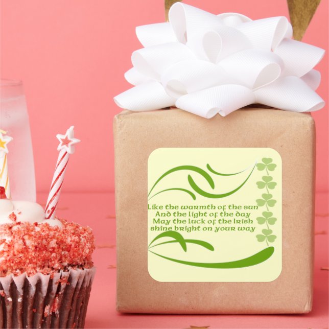 Adesivo Quadrado Alterar cor de fundo - Irlandês Bênção (Festa)