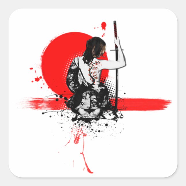 Adesivo Quadrado Alternativo: "Ancient Samurai Sticker Set (Frente)