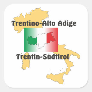 Adesivo Quadrado Alto Adige - Alto Adige Itália - Italia