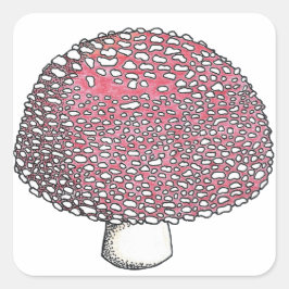 Adesivo Quadrado Amanita Mushroom Fungus Shroom