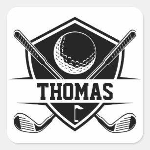 Adesivo Quadrado Amante de Golfe Personalizado