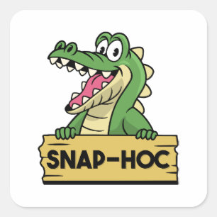 Adesivo Quadrado Amante de Jacaré Divertido e Crocodilo do Zoológic